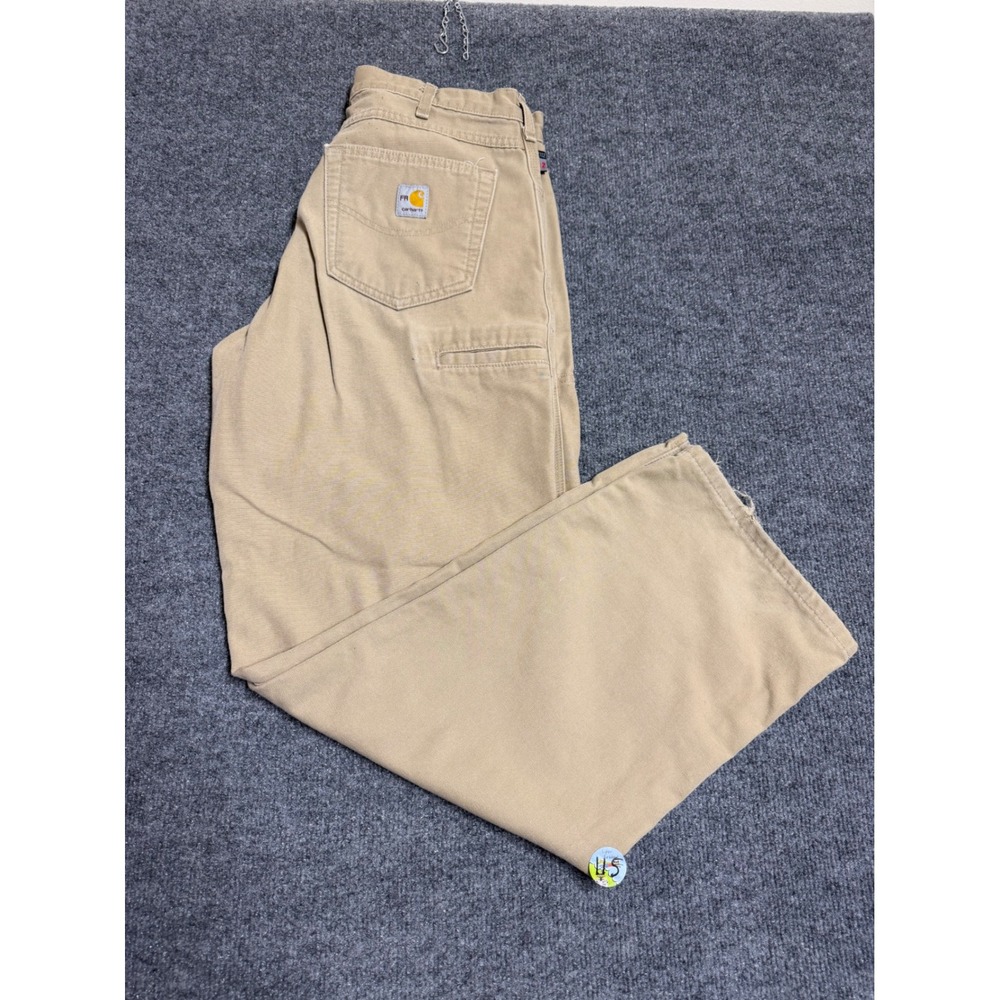 Carhartt FR Flame Resistant Loose Fit Work Pants Men's Beige 34x32 FRB159-GKH